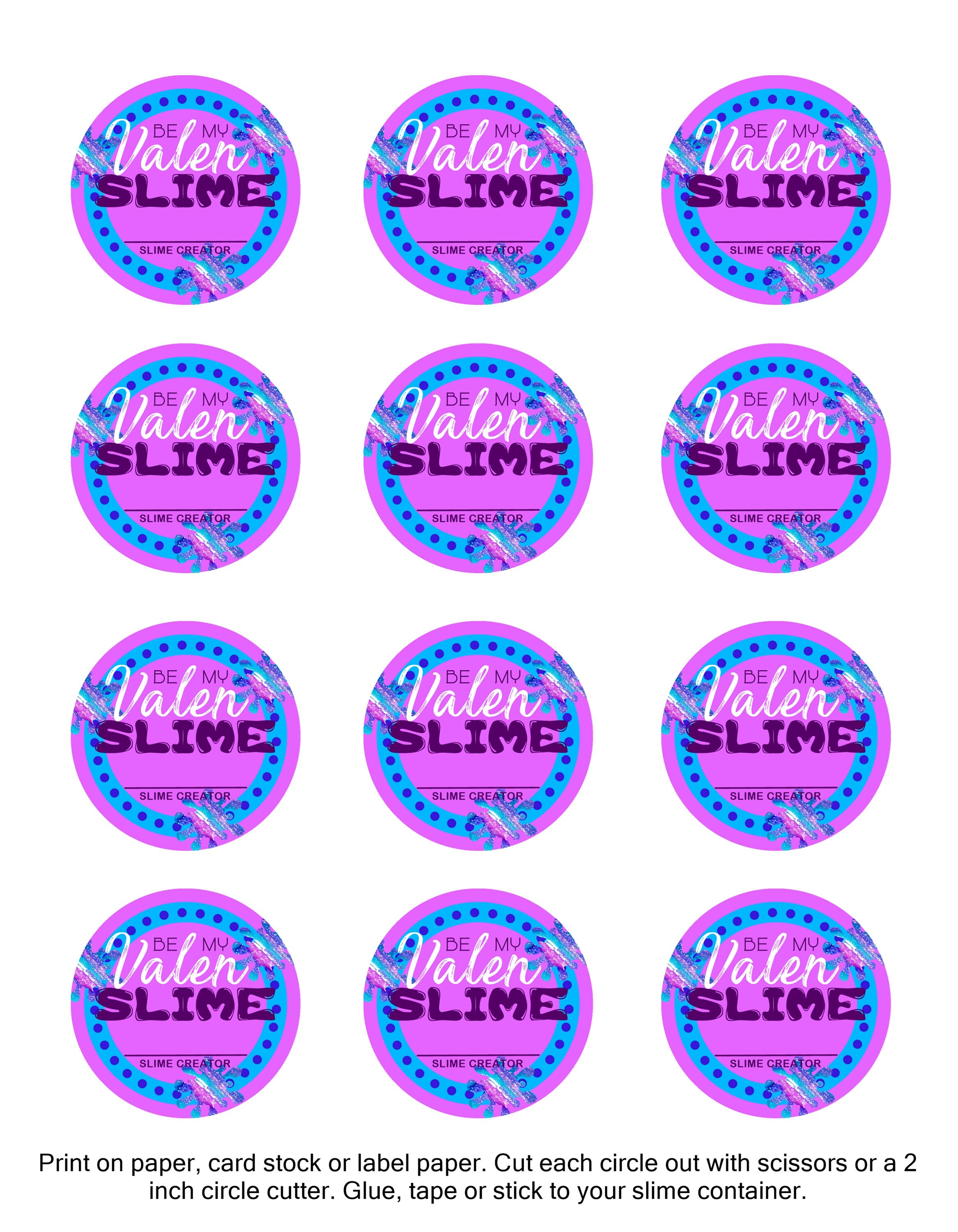Valenslime Labels or Tags // School Valentines // DIY // Instant ...