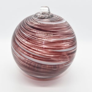 2 Sisters Artisan Glass 4&quot; Purple & White Swirled Blown Glass Ornament