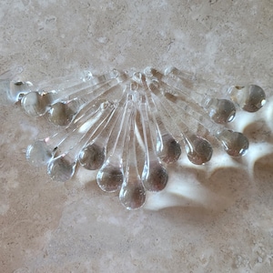 Handmade Clear Glass Raindrop Ornaments for Christmas 2 3/8&quot; Set of 14