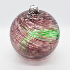 Purple and Green Swirled Blown Glass Ornament, Friendship Ornament, Suncatcher
