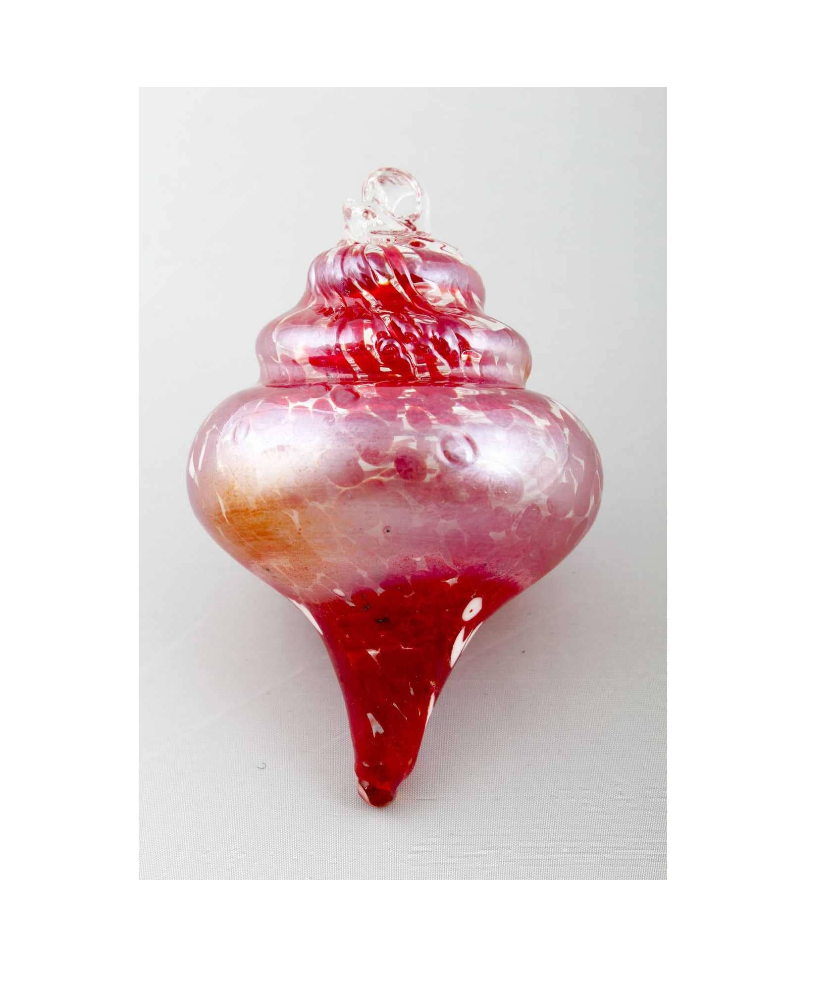 2 Sisters Limited Edition Texture Collection 4" Hand Blown Red Speckled Ornament 
