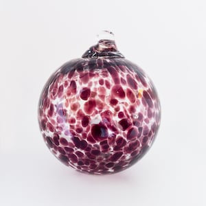 2 Sisters Artisan Glass 4&quot; Purple & White Speckled Blown Glass Ornament