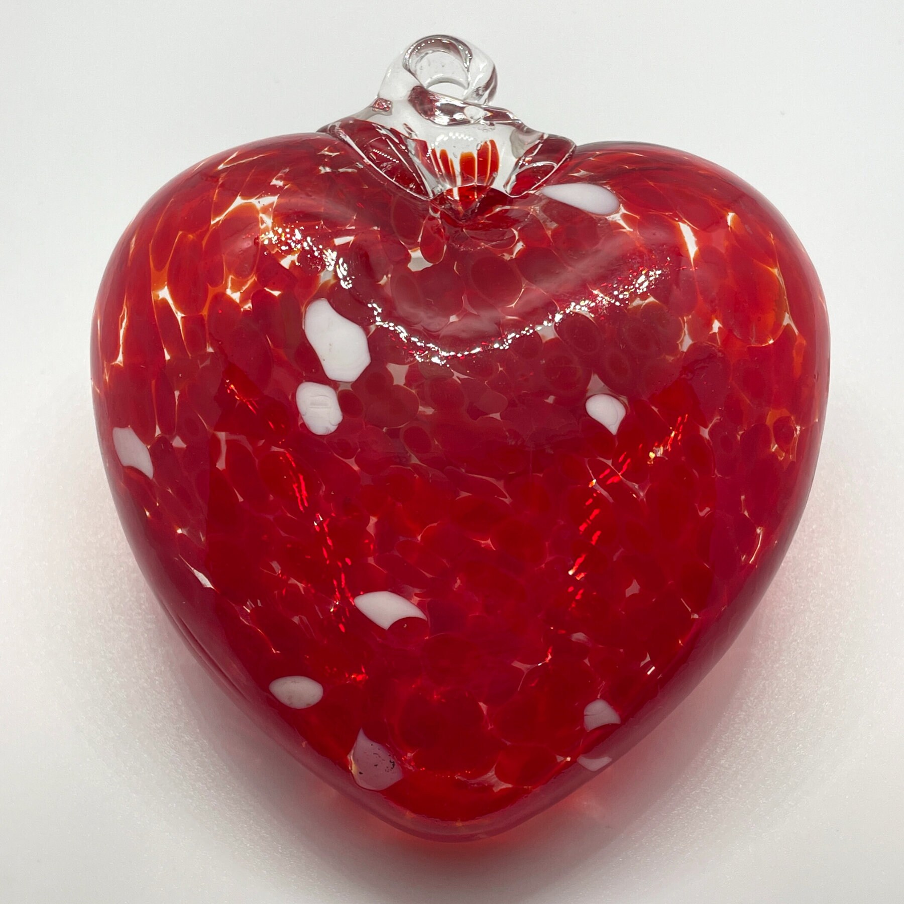 Red Blown Glass Heart Ornament 4" Puffy Heart. Friendship Gift - Etsy