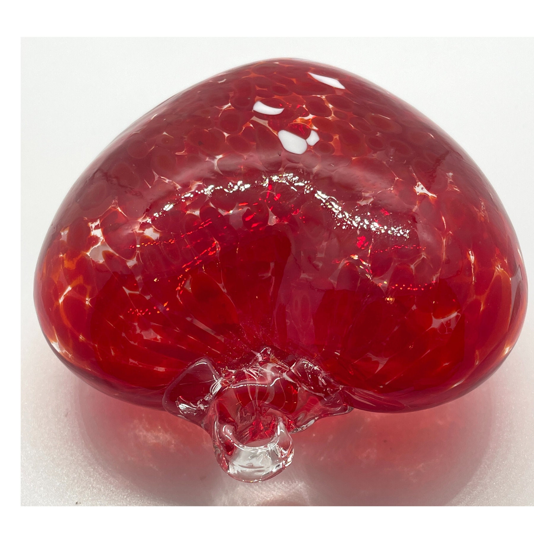 Red Blown Glass Heart Ornament 4" Puffy Heart. Friendship Gift - Etsy