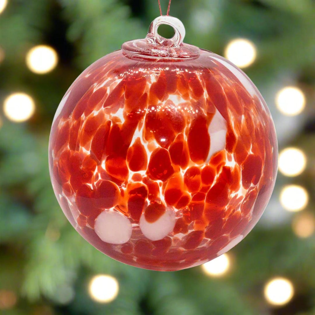 Red and White Blown Glass Christmas Ornament, Friendship Ornament - Etsy