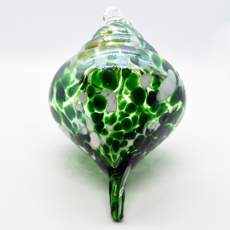 2 Sisters Limited Edition Finial Collection 4 Hand Blown Green Ornament