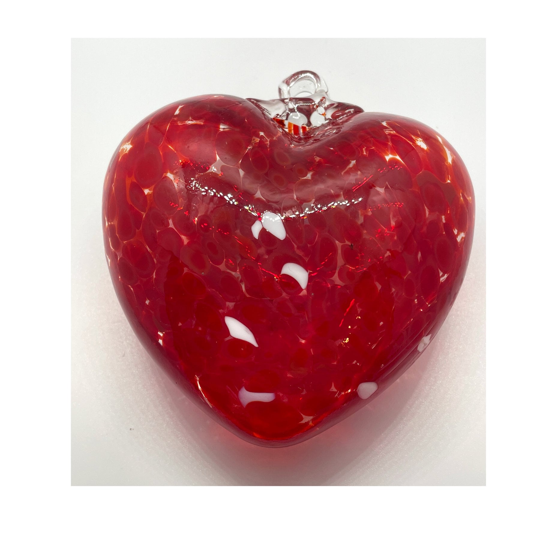 Red Blown Glass Heart Ornament 4" Puffy Heart. Friendship Gift - Etsy