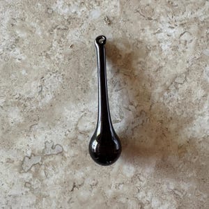 Handmade Black Glass Raindrop Ornaments 2 3/8" Set of 14
