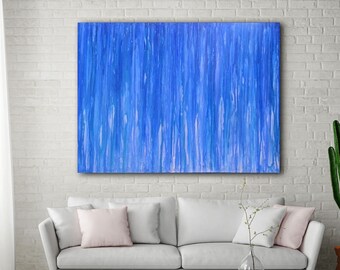 BLUE ABSTRACT PAINTING XLarge Canvas Art Modern Art Minimalist Art Original Painting Minimalist Painting Large Oil Painting