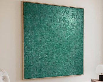 ORIGINAL GREEN Abstract Painting, Large Forest Green Abstract, Made to order original painting