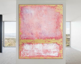 ORIGINAL PINK ABSTRACT Painting XLarge Canvas Art Minimalist Painting Blush Pink Abstract Acrylic Painting Textured Art Custom Art