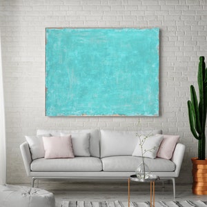 ORIGINAL TEAL ABSTRAKTE Malerei XLarge Leinwand Kunst Minimalistische Malerei Blau Grün Aqua Abstrakte Acrylmalerei Industrie CustomArt