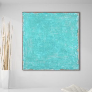 ORIGINAL TEAL ABSTRAKTE Malerei XLarge Leinwand Kunst Minimalistische Malerei Blau Grün Aqua Abstrakte Acrylmalerei Industrie CustomArt
