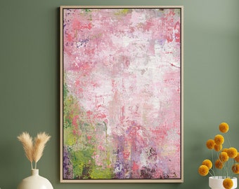 PINK ABSTRACT XLarge Canvas Art Oversized Painting Original Art Pink Painting Wall Art Minimalist Art Grungy Art Custom Painting