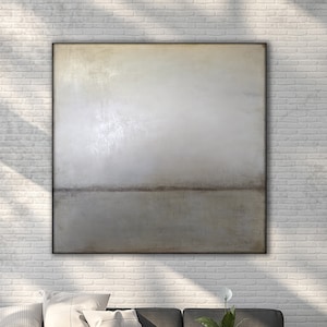 ORIGINAL BEIGE ABSTRACT Painting XLarge Canvas Art Minimalist Painting Blush Gray White Abstract Acrylic Painting Textured Art Custom Art