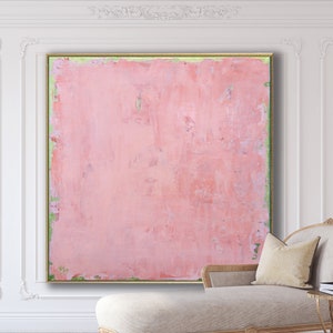 ORIGINAL PINK ABSTRACT Painting XLarge Canvas Art Minimalist Painting Blush Pink Abstract Acrylic Painting Textured Art Custom Art image 6