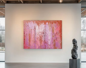 Original Pink Abstract Painting, Original Textured Art, Oil on Canvas, Made to Order