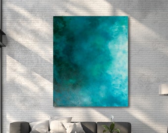 60x48 Original Oil Painting, Teal Abstract, Blue Abstract, Green Abstract, Large Abstract Art
