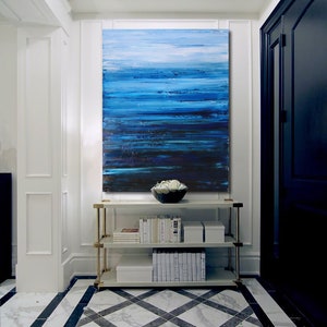 ABSTRACT PAINTING Indigo Painting Blue Abstract Seascape Modern Art Original Painting XLarge Canvas Art Abstract Landscape Wall Art Prutski image 2