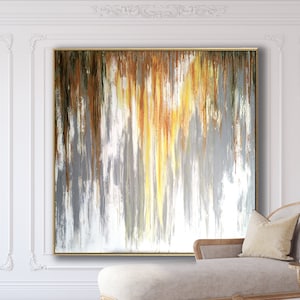 ABSTRACT PAINTING Large Canvas Art Unstretched Custom Painting Gray Abstarct Minimalist Painting Wall Art Modern Art Oil Painting