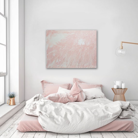 40"x30" Blush Pink Painting, Original Abstarct Painting, Pink Abstract, Ready to ship