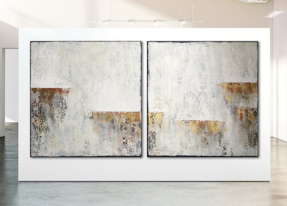 DIPTYX ORIGINAL ABSTRACT Painting Large Canvas Art Beige Painting Minimalist Art Wall Art Canvas Painting Minimalist Art Custom Painting