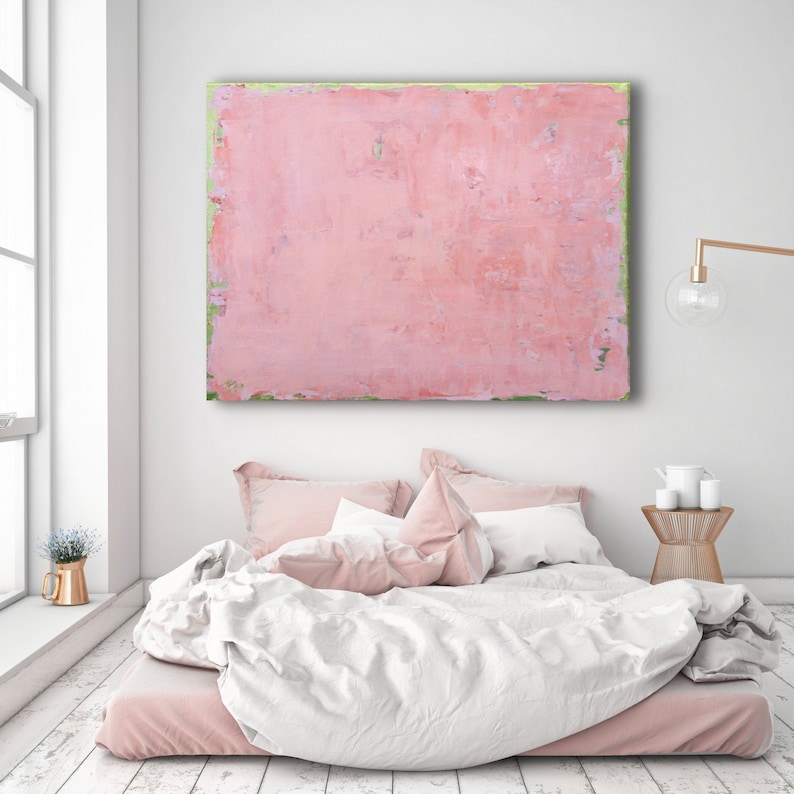 ORIGINAL PINK ABSTRACT Painting XLarge Canvas Art Minimalist Painting Blush Pink Abstract Acrylic Painting Textured Art Custom Art image 2