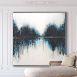 Abstrakte Malerei Indigo Malerei Blau Abstrakte Moderne Kunst Etsy