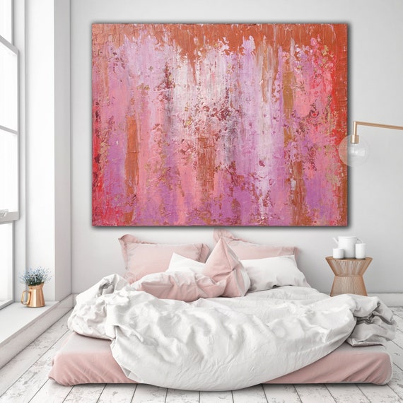 PINK ABSTRACT XLarge Canvas Art Oversized Painting Original Art Pink Painting Wall Art Minimalist Art Grungy Art Custom Painting