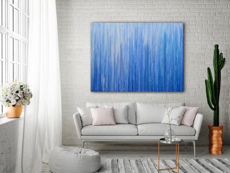 ABSTRACT PAINTING Large Canvas Art Custom Unstretched Original Etsy