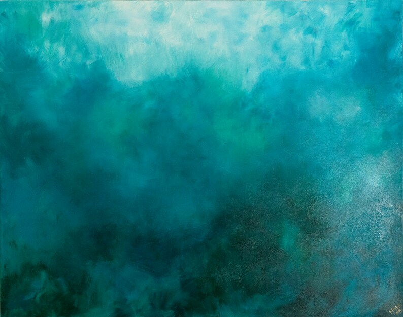 60x48 Original Oil Painting Teal Abstract Blue Abstract Etsy