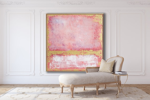 ORIGINAL PINK ABSTRACT Painting XLarge Canvas Art Minimalist Painting Blush Pink Abstract Acrylic Painting Textured Art Custom Art