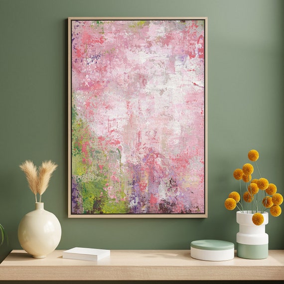 PINK ABSTRACT XLarge Canvas Art Oversized Painting Original Art Pink Painting Wall Art Minimalist Art Grungy Art Custom Painting