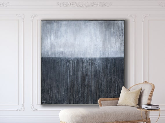 GRAY ABSTRACT PAINTING Highly Textured Painting Industrial Original Art Custom Large Canvas Art Minimalist Art Wall Art Home Decor