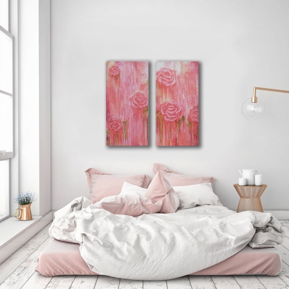 24x24 ORIGINAL PINK ABSTRACT Painting,  Large Canvas Art, Contemporary Art, Pink Painting, Ready to Ship