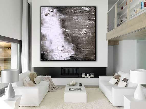 Original ABSTRACT PAINTING  XLarge Canvas Art Industrial Art Wall Art Minimalist Painting Rustic Modern Art Minimalist Art