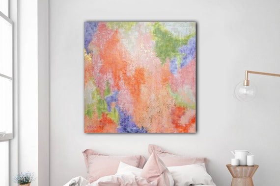 48x48 ORIGINAL PINK ABSTRACT Painting,  Large Canvas Art, Contemporary Art, Pink Painting, Ready to Ship