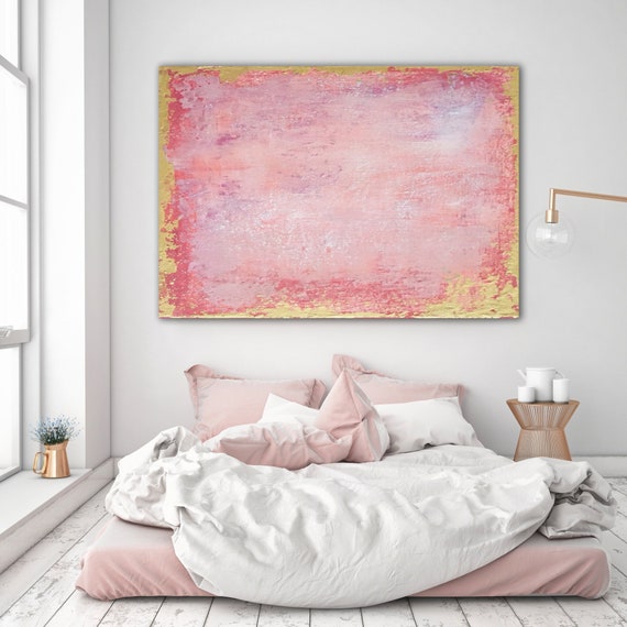 ORIGINAL PINK ABSTRACT Painting XLarge Canvas Art Minimalist Painting Blush Pink Abstract Acrylic Painting Textured Art Custom Art