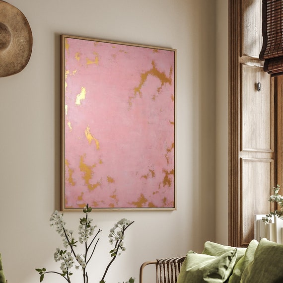 ORIGINAL PINK ABSTRACT Painting XLarge Canvas Art Minimalist Painting Blush Pink Abstract Acrylic Painting Textured Art Custom Art