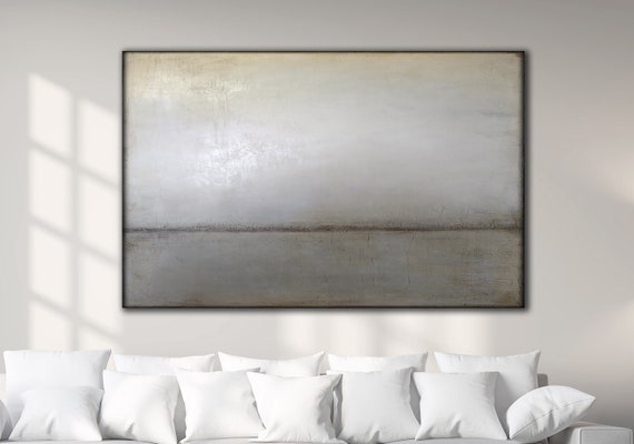 ORIGINAL GRAY ABSTRACT Painting XLarge Canvas Art Minimalist Painting Abstract Acrylic Painting Textured Art Custom Art