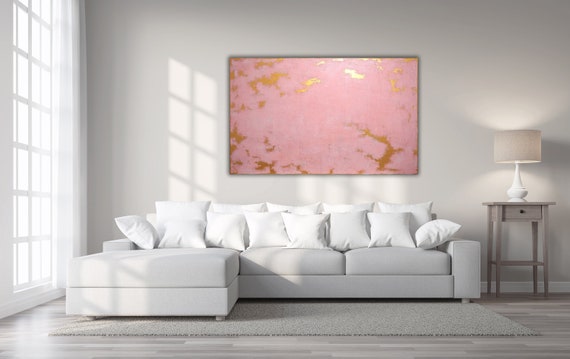 ORIGINAL PINK ABSTRACT Painting XLarge Canvas Art Minimalist Painting Blush Pink Abstract Acrylic Painting Textured Art Custom Art