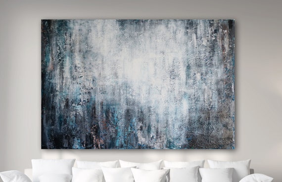 GRAY ABSTRACT PAINTING Highly Textured Painting Industrial Original Art Custom Large Canvas Art Minimalist Art Wall Art Home Decor