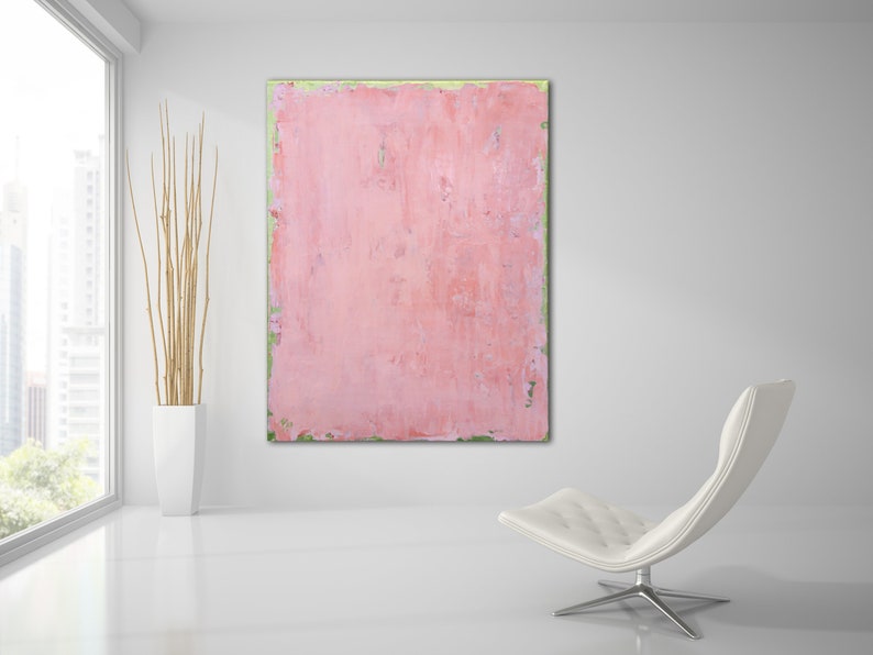 ORIGINAL PINK ABSTRACT Painting XLarge Canvas Art Minimalist Painting Blush Pink Abstract Acrylic Painting Textured Art Custom Art image 8