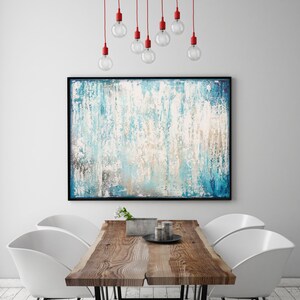 Original Abstract Art XLarge Canvas Art Large Painting Blue White Abstarct Original Painting Industrial Art Minimalist Art Custom Art image 6