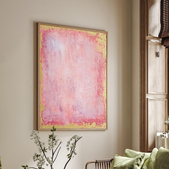 ORIGINAL PINK ABSTRACT Painting XLarge Canvas Art Minimalist Painting Blush Pink Abstract Acrylic Painting Textured Art Custom Art