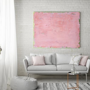 ORIGINAL PINK ABSTRACT Painting XLarge Canvas Art Minimalist Painting Blush Pink Abstract Acrylic Painting Textured Art Custom Art image 9