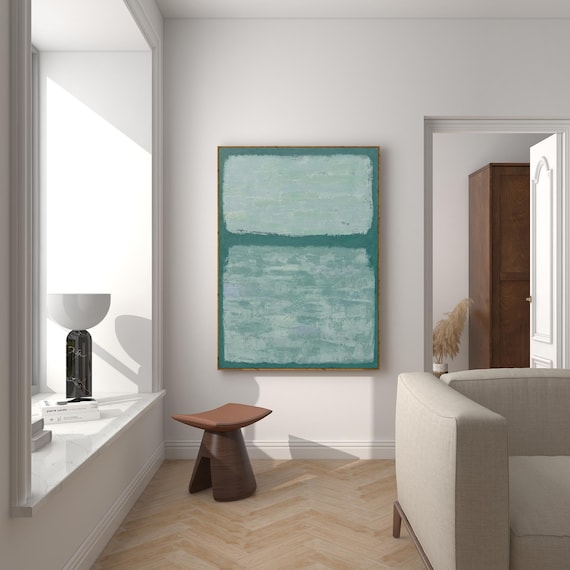 Original Green Abstract Painting, Textured Acrylic Art, Made to Order