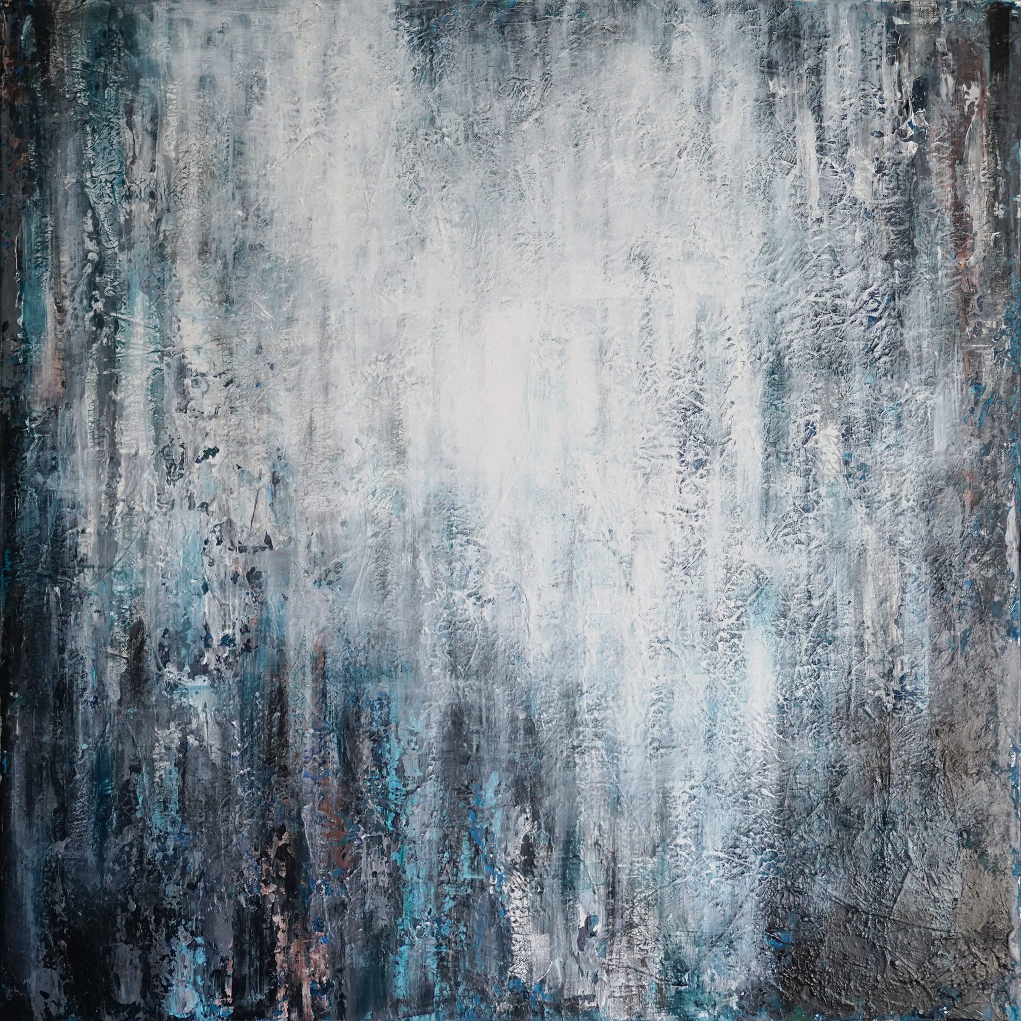 Gray Original Abstract Painting Highly Textured Painting Industrial