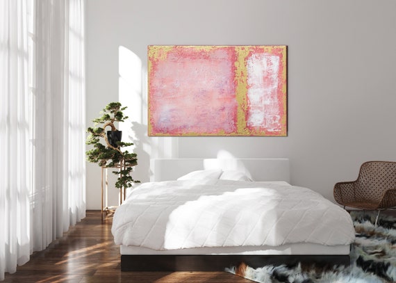 ORIGINAL PINK ABSTRACT Painting XLarge Canvas Art Minimalist Painting Blush Pink Abstract Acrylic Painting Textured Art Custom Art