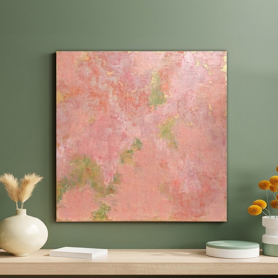 30x30 Pink Abstract Art, ORIGINAL PINK ABSTRACT Painting,  Large Canvas Art, Contemporary Art, Pink Painting, made to order